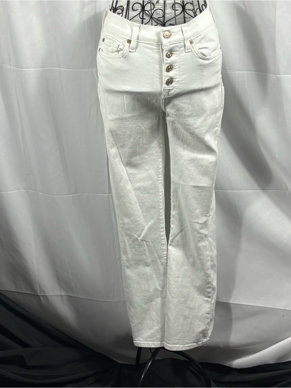 7 For All Mankind White Boot Cut Jeans